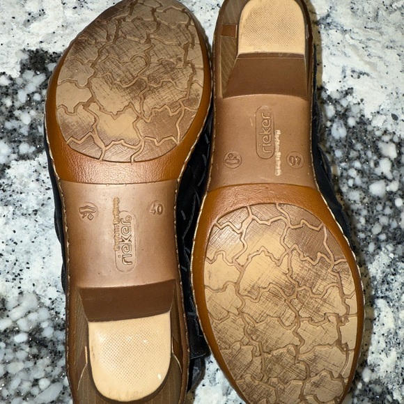 Rieker Anti-Stress Black Woven Leather Slingback Heels Size 40 (US 8.5–9) - Picture 13 of 13